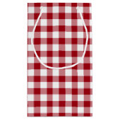 農家素朴の赤い小切手パターン スモールペーパーバッグ (裏面)