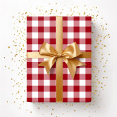 農家素朴の赤い小切手パターン ラッピングペーパー