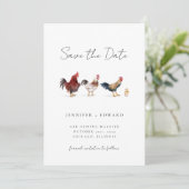 農家素朴の鶏の結婚式の日付を保存 セーブザデート (スタンド正面)