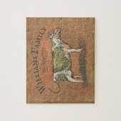 農家素朴カウモノグラムファミリー名 ジグソーパズル (縦)