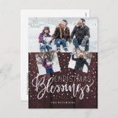 農家素朴クリスマス恵み3枚の写真 シーズンポストカード (正面/裏面)