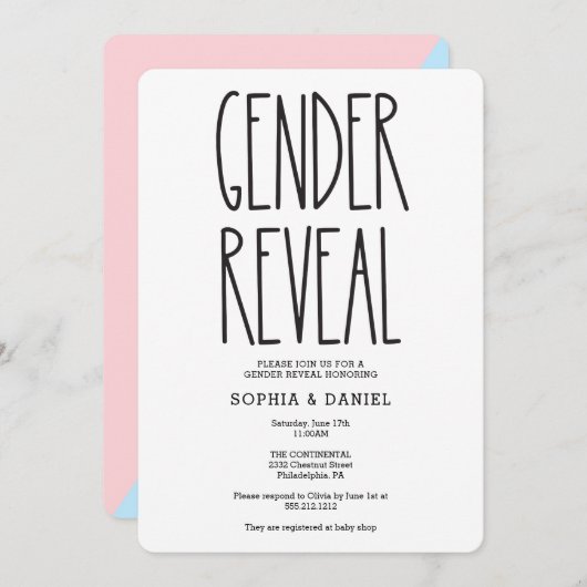 農家素朴ジェンダーが赤ちゃんシャワー招待状 招待状 (正面/裏面)