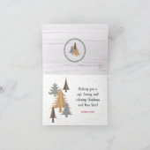 農家素朴スタイルクリスマスツリーズフォールディング シーズンカード (内部)