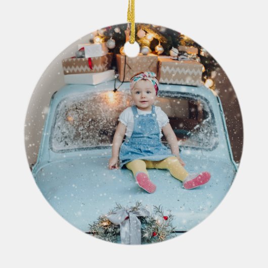 農家素朴トラックのクリスマスオーナメント セラミックオーナメント (裏面)