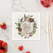 農家素朴ブルゴーニュ植物学ブライダルシャワー スタンダードカクテルナプキン (インサイチュ)