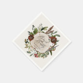 農家素朴ブルゴーニュ植物学ブライダルシャワー スタンダードカクテルナプキン (角)