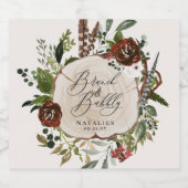 農家素朴ブルゴーニュ植物学ブライダルシャワー リキュールボトルラベル (シングルラベル)