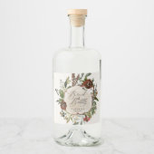 農家素朴ブルゴーニュ植物学ブライダルシャワー リキュールボトルラベル (正面)