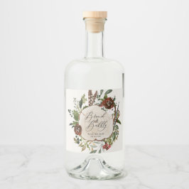 農家素朴ブルゴーニュ植物学ブライダルシャワー リキュールボトルラベル