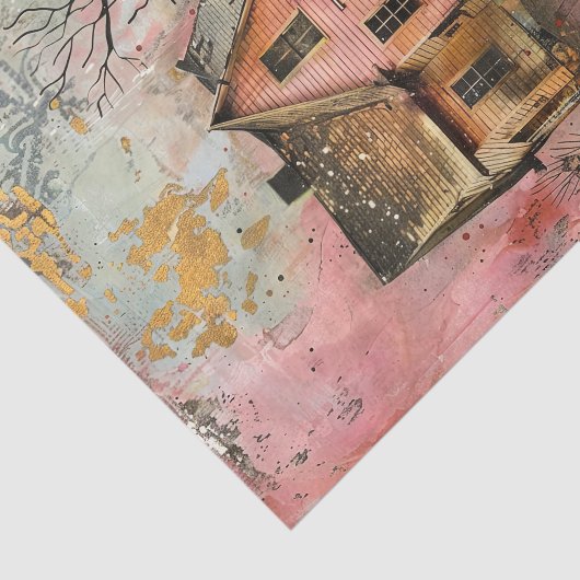 農家素朴ミックスメディアアートデコップページ 薄葉紙 (詳細)