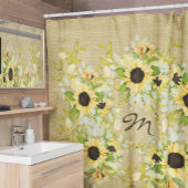 農家素朴モノグラムのの田舎風 シャワーカーテン