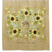 農家素朴モノグラムのの田舎風 シャワーカーテン (正面)