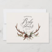 農家素朴植物台本スタッグベビーシャワー 招待状 (正面)