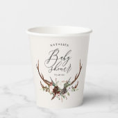 農家素朴植物台本スタッグベビーシャワー 紙コップ (裏面)