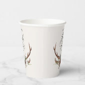 農家素朴植物台本スタッグベビーシャワー 紙コップ (右)