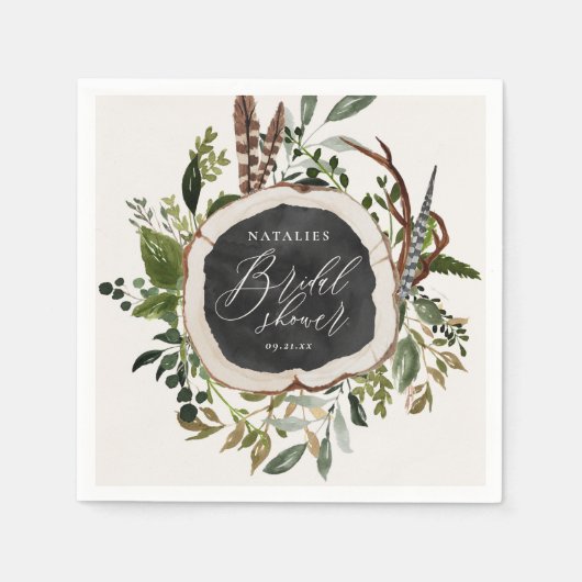 農家素朴畜舎植物園ブライダルシャワー スタンダードカクテルナプキン (正面)