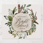 農家素朴畜舎植物園ブライダルシャワー リキュールボトルラベル (シングルラベル)