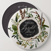 農家素朴畜舎植物園ブライダルシャワー 缶バッジ (正面&裏面)