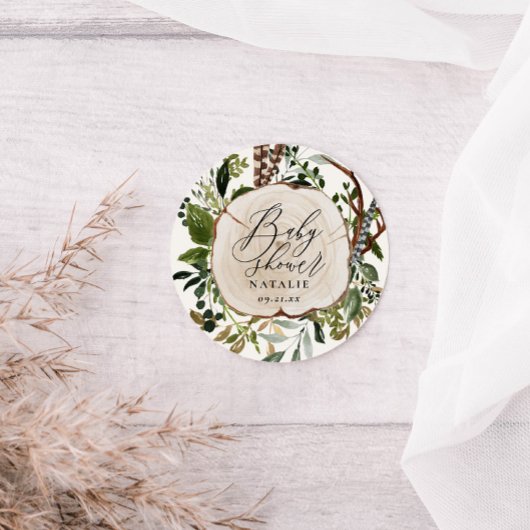 農家素朴畜舎植物赤ちゃんシャワー ラウンドシール