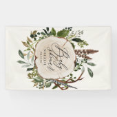 農家素朴畜舎植物赤ちゃんシャワー 横断幕 (横)