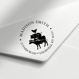 農家素朴積み上げ家畜国 セルフインキングスタンプ