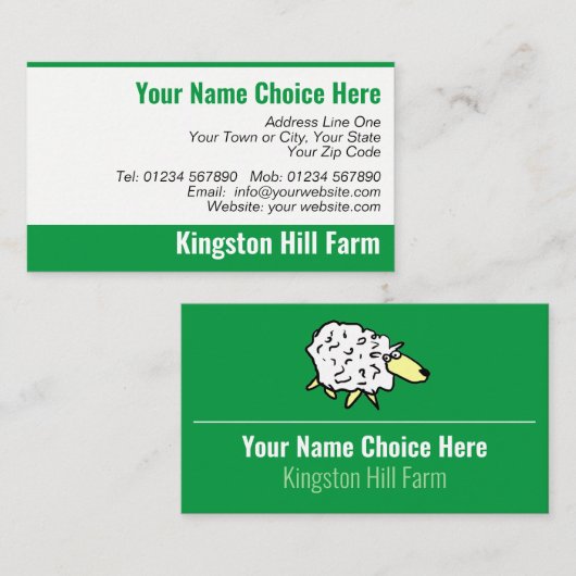農家羊農業名刺 名刺 (正面/裏面)