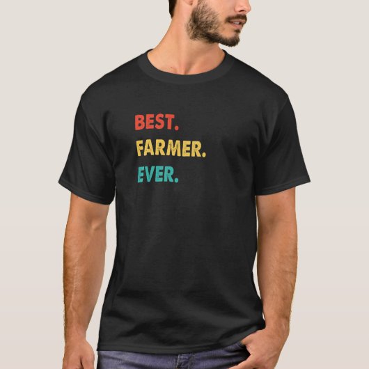 農家職業レトロ最高の農家エバー Tシャツ (正面)