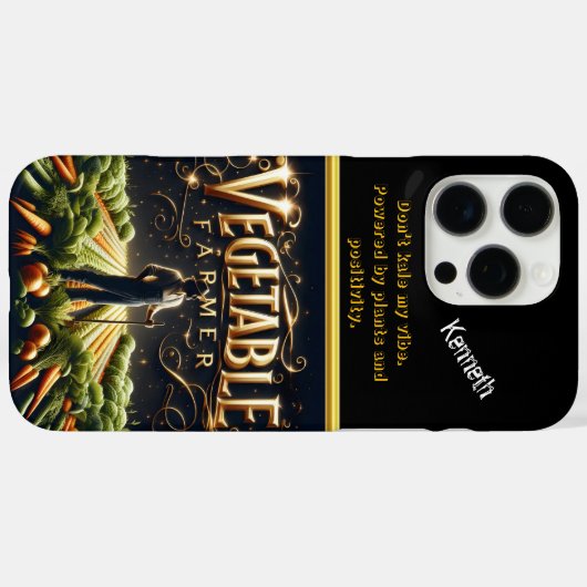 農家誇りを持ったが野菜類の鮮やか間に立つ Case-Mate iPhoneケース (裏面 (横))