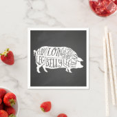 農家豚の肉肉肉切りアート小ホルダー スタンダードカクテルナプキン (インサイチュ)