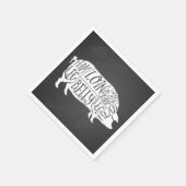 農家豚の肉肉肉切りアート小ホルダー スタンダードカクテルナプキン (角)