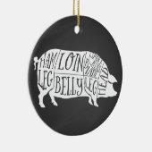 農家豚の肉肉肉切りアート小ホルダー セラミックオーナメント (右)