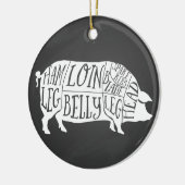 農家豚の肉肉肉切りアート小ホルダー セラミックオーナメント (左)