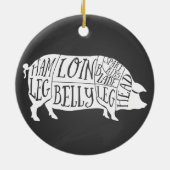 農家豚の肉肉肉切りアート小ホルダー セラミックオーナメント (裏面)