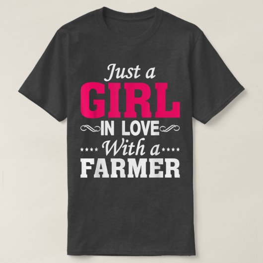 農家農場に恋する女おもしろいの子 Tシャツ (デザイン正面)