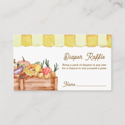 農家野菜フルーツオムツラッフルベビーシャワー エンクロージャーカード (正面)