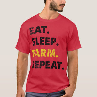 農家食べスリープファームリピート Tシャツ