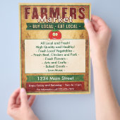 農家食べ市場看板 チラシ (手)