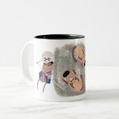 農家食べ物を与え水牛ぬか。 ツートーンマグカップ (正面左)