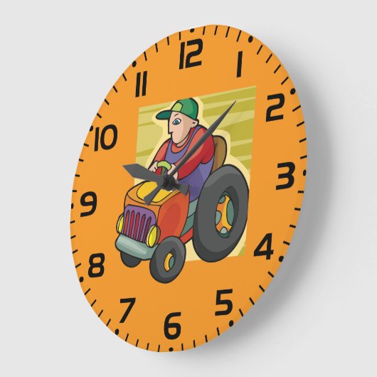 農家駆動トラクタファーム車両 ラージ壁時計 (傾斜)