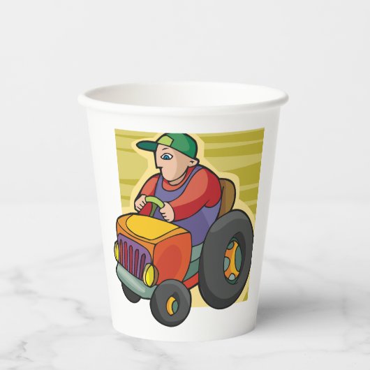 農家駆動トラクタファーム車両 紙コップ (正面)