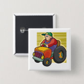 農家駆動トラクタファーム車両 缶バッジ (正面&裏面)