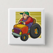 農家駆動トラクタファーム車両 缶バッジ (正面)