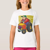 農家駆動トラクタファーム車両 Tシャツ (正面)