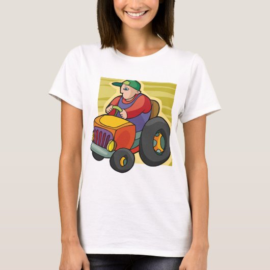 農家駆動トラクタファーム車両 Tシャツ (正面)