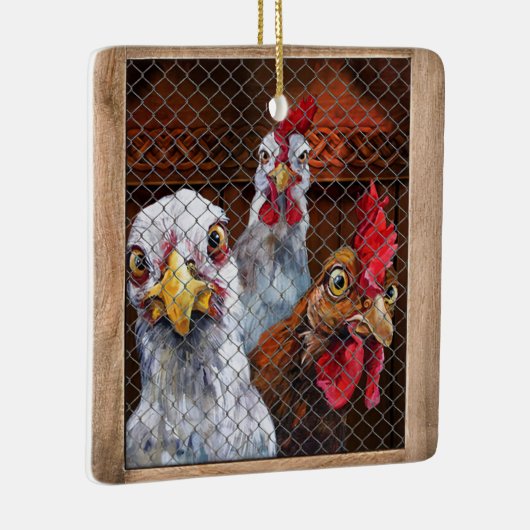 農家鶏の鶏Coop用ギフトおもしろい セラミックオーナメント (右)