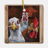 農家鶏の鶏Coop用ギフトおもしろい セラミックオーナメント (正面)