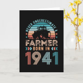 農家1941 80生まれ番目の誕生日農業ギフトレトロ カード (黄色い花)