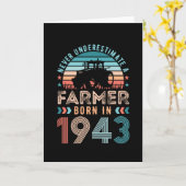 農家1943 80生まれ番目の誕生日農業ギフトレトロ カード (黄色い花)