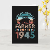 農家1945 80生まれ番目の誕生日農業ギフトレトロ カード (黄色い花)