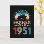 農家1951 70生まれ番目の誕生日農業ギフトレトロ カード (黄色い花)